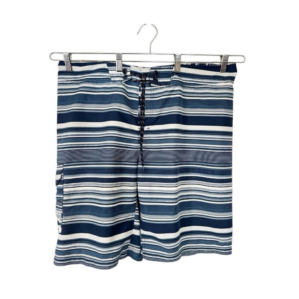Columbia PFG Cargo Shorts Men's‎ 40 Blue Striped Inseam 11"